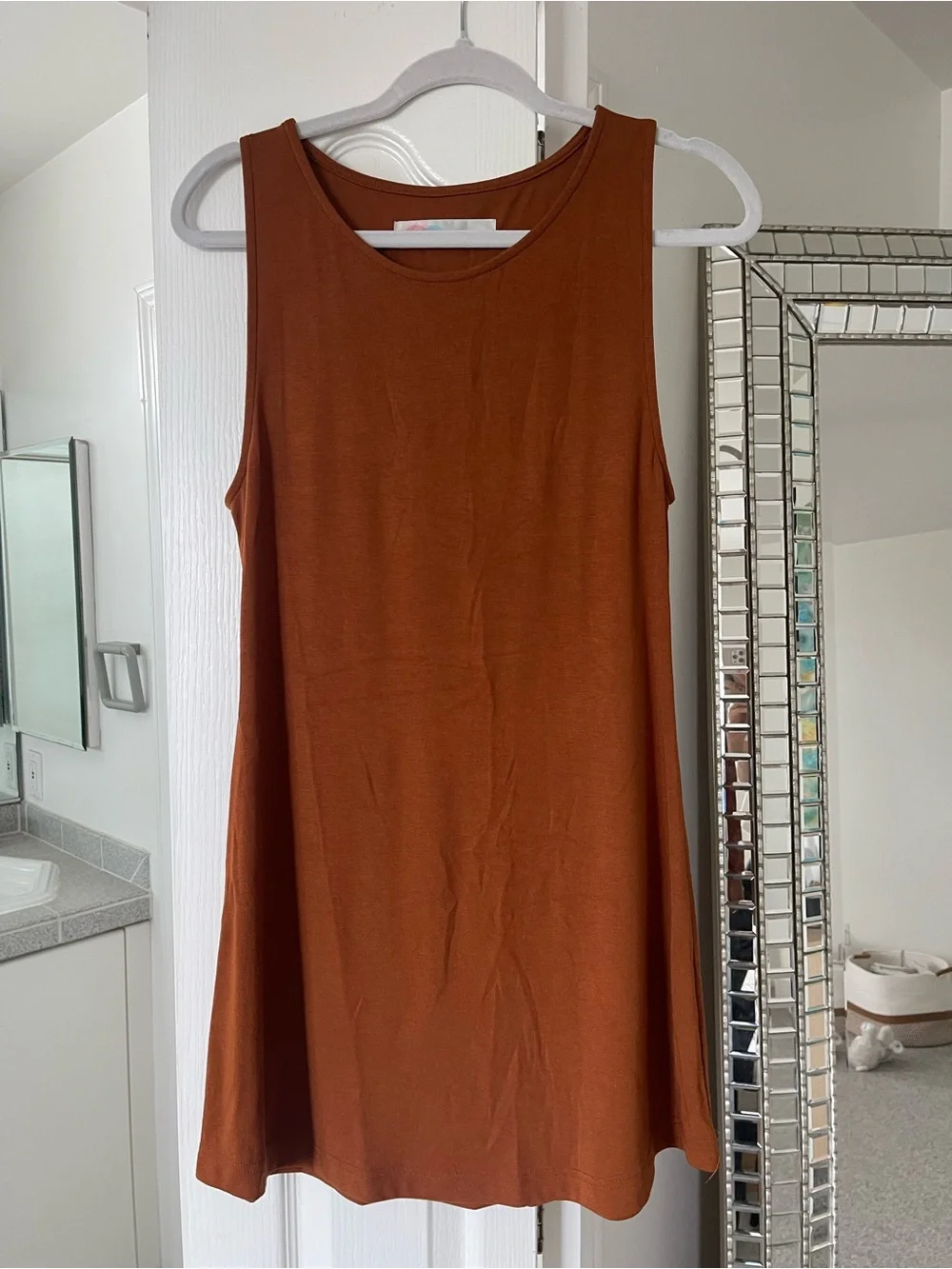 Free People A-Line Dress in Rust Brown